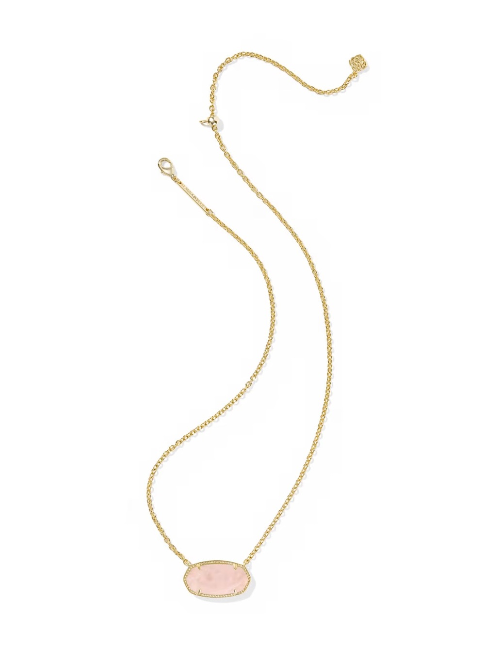 Kendra Scott Gold Necklace with Rose Quartz Stone
